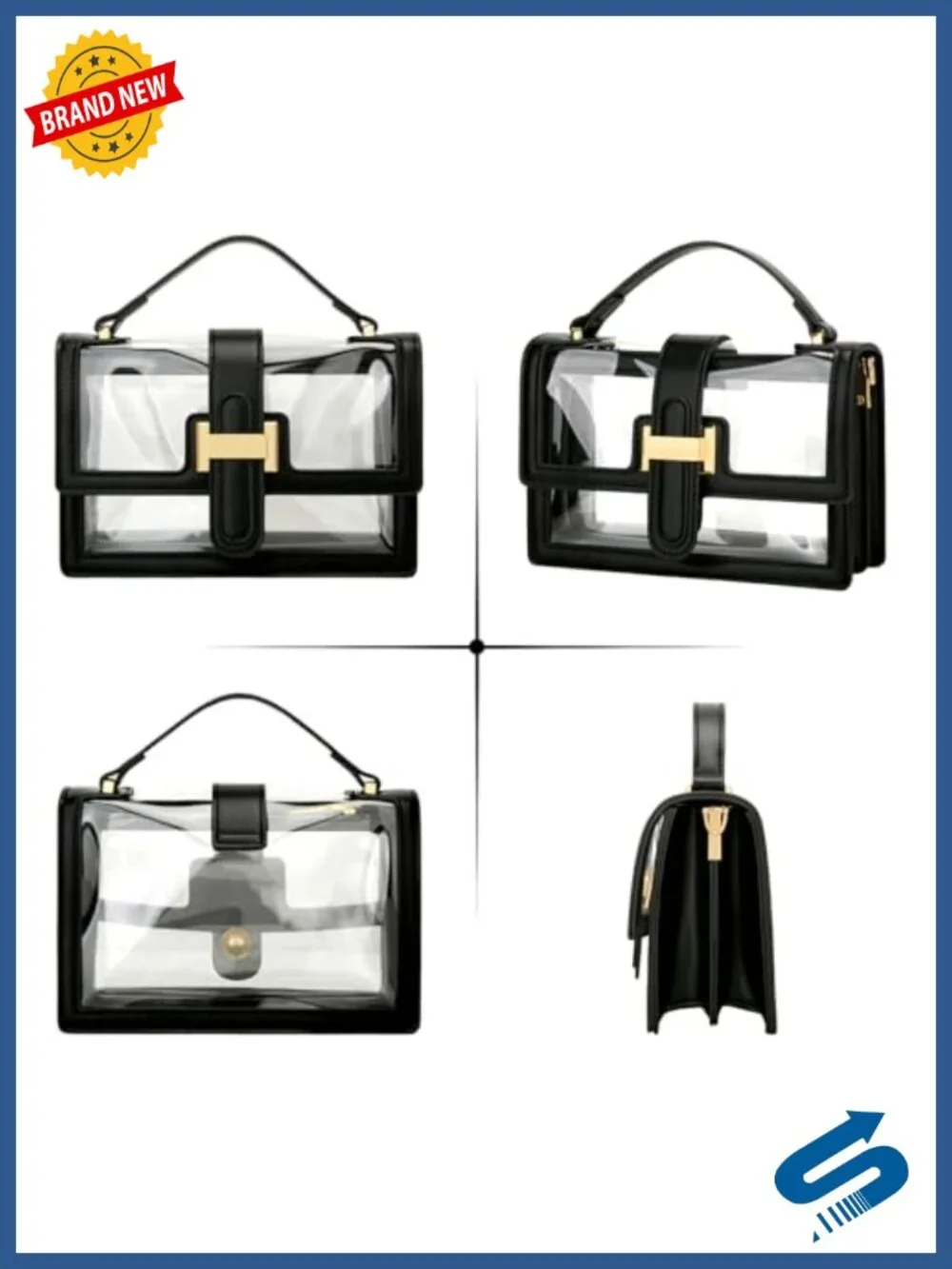 Clear Stadium-Approved Crossbody Bag with Adjustable Strap